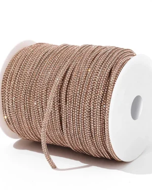 Luxury 4mm Champagne Crystal Rope Round Rhinestone Rope Trim