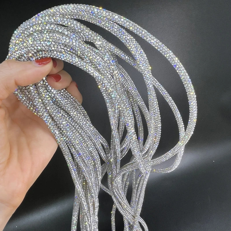 Luxury 7mm Crystal Rope Round Rhinestone Ropr Trim Luxury 7mm Crystal Rope Round Rhinestone Ropr Trim