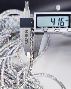 Luxury 4mm Champagne Crystal Rope Round Rhinestone Rope Trim