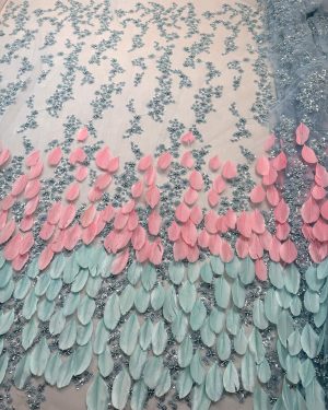 Feather Beads Lace Fabric Couture Lace Evening Wedding Dress Fabric