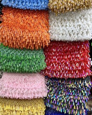 Horseshoe-Shaped Beaded Tassel Trim