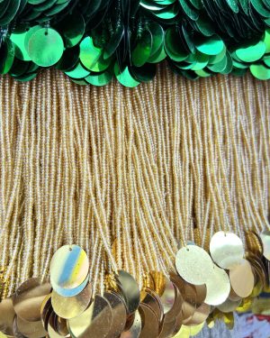 crystal beads with sequins trim