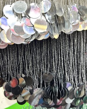 crystal beads with sequins trim