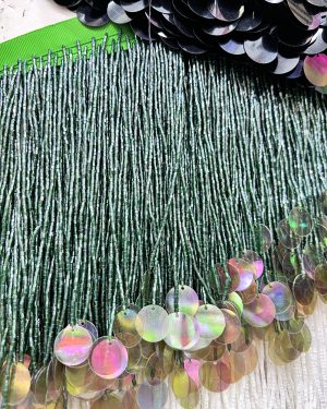 crystal beads with sequins trim