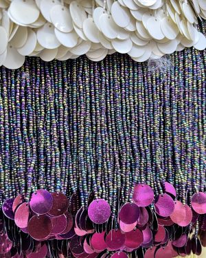 crystal beads with sequins trim